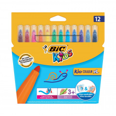 Feutres de coloriage Bic Kids KID COULEUR XL - étui de 12 Feutres de coloriage Bic Kids KID COULEUR XL - étui de 12