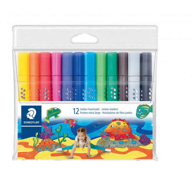 Driehoekige Staedtler NORIS JUMBO kleurstiften - doos van 12