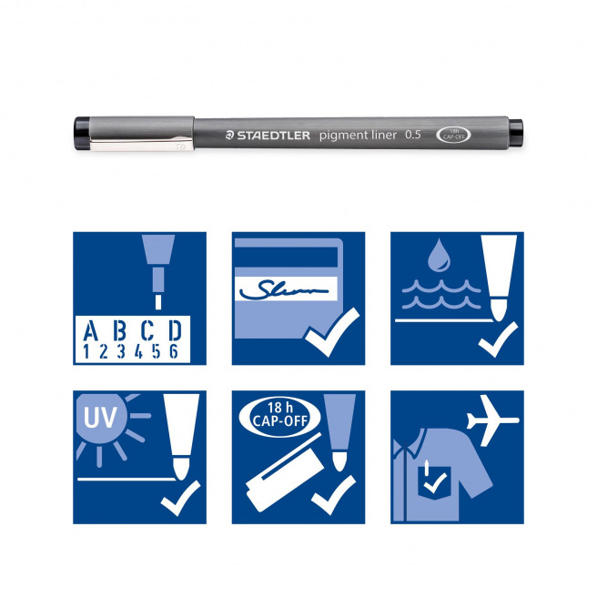 Gecalibreerde viltstift Staedtler PIGMENT LINER - gecalibreerde punt