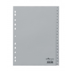 Tabbladverdelers met digitale tabs - grijs plastic - A4