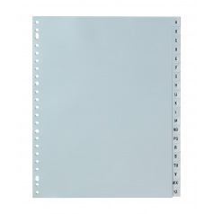 Alfabetische tabbladen - grijs plastic