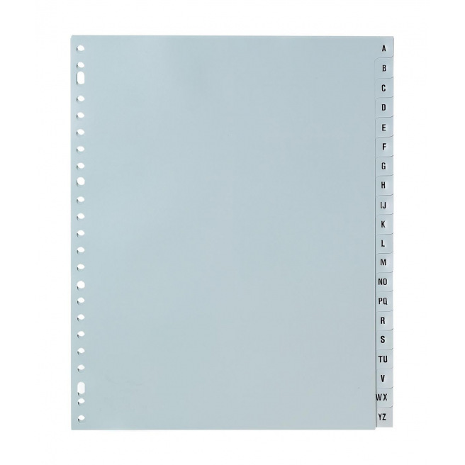 Alfabetische tabbladen - grijs plastic Alfabetische tabbladen - grijs plastic