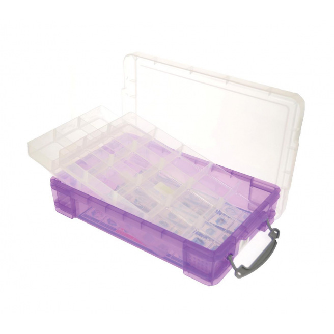 Boîte de rangement REALLY USEFUL BOX - 4 L + 2 plateaux de 15 compartiments