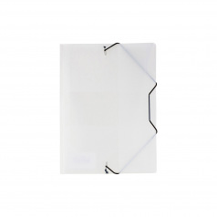 Farde à rabats et élastiques en plastique - A5 - blanc transparent Farde à rabats et élastiques en plastique - A5 - blanc transparent