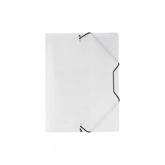 Map met flappen en elastieken van plastic - A5 - transparant wit