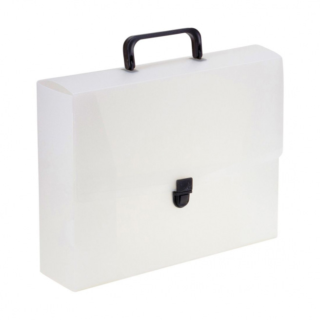 Plastic koffertje met drukknop - A4 - rug 8 cm