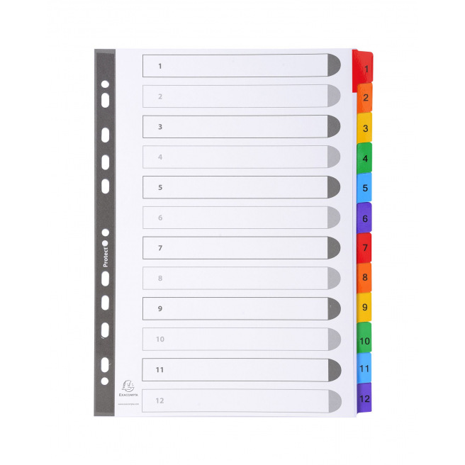 Intercalaires à onglets numériques Exacompta - carton - A4 Intercalaires à onglets numériques Exacompta - carton - A4