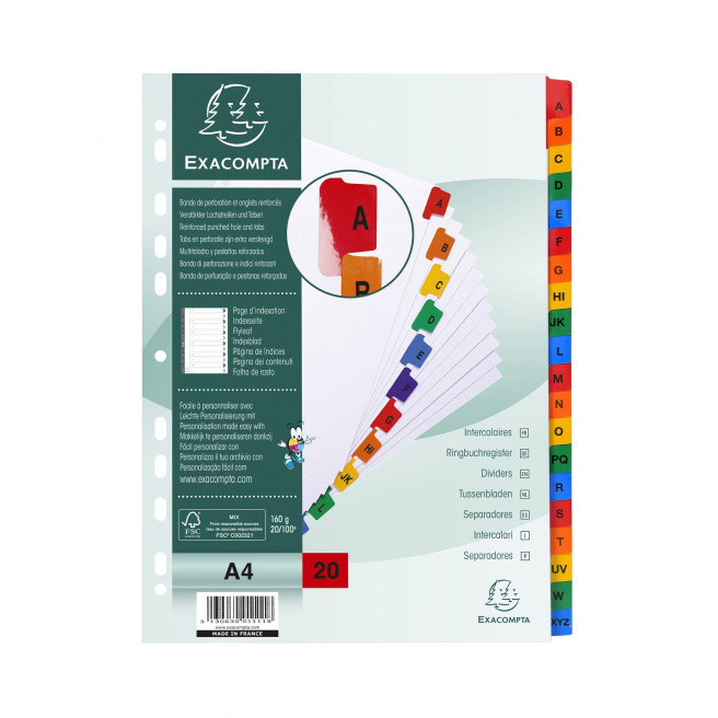 Alfabetische tabbladen Exacompta - karton - A4