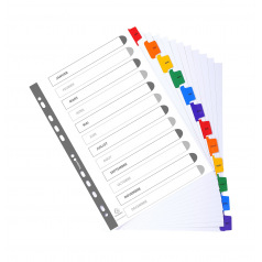 Intercalaires à onglets mensuels Exacompta - carton - A4 Intercalaires à onglets mensuels Exacompta - carton - A4