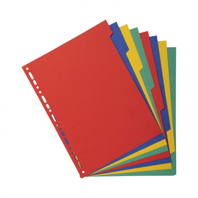 Exacompta scheidingsbladen met neutrale tabs - 220 g gekleurd karton