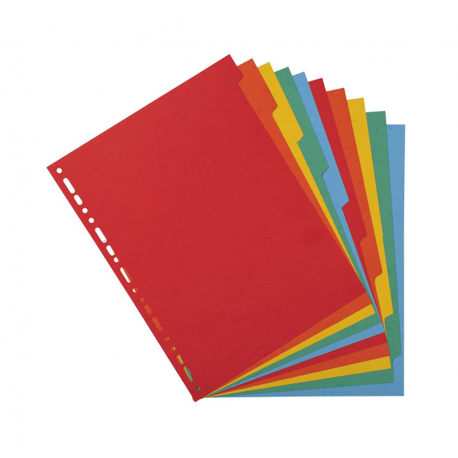 Exacompta scheidingsbladen met neutrale tabs - 220 g gekleurd karton