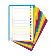 Exacompta CAMPUS neutrale tabbladverdelers - gekleurd plastic - A4 maxi