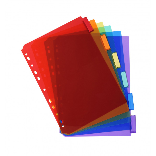 Exacompta tabblad verdelers met neutrale labelhouders - gekleurd plastic - A4 Exacompta tabblad verdelers met neutrale labelhouders - gekleurd plastic - A4