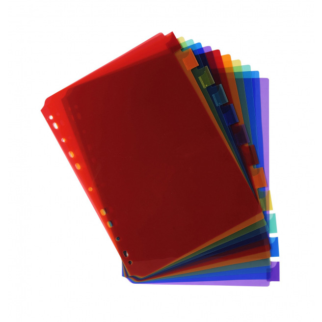 Exacompta tabblad verdelers met neutrale labelhouders - gekleurd plastic - A4 Exacompta tabblad verdelers met neutrale labelhouders - gekleurd plastic - A4