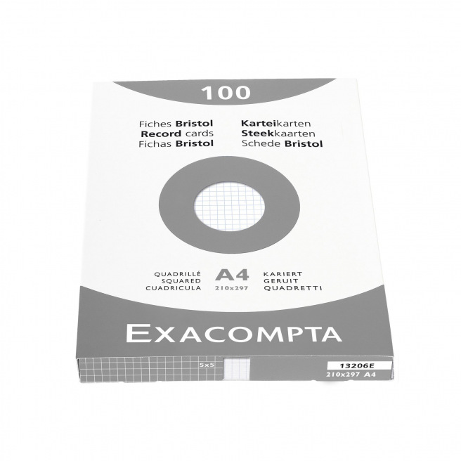 Exacompta Bristol witte fiches - doos van 100 fiches