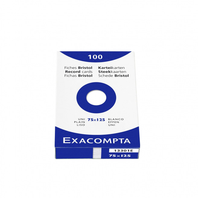 Exacompta Bristol witte fiches - doos van 100 fiches