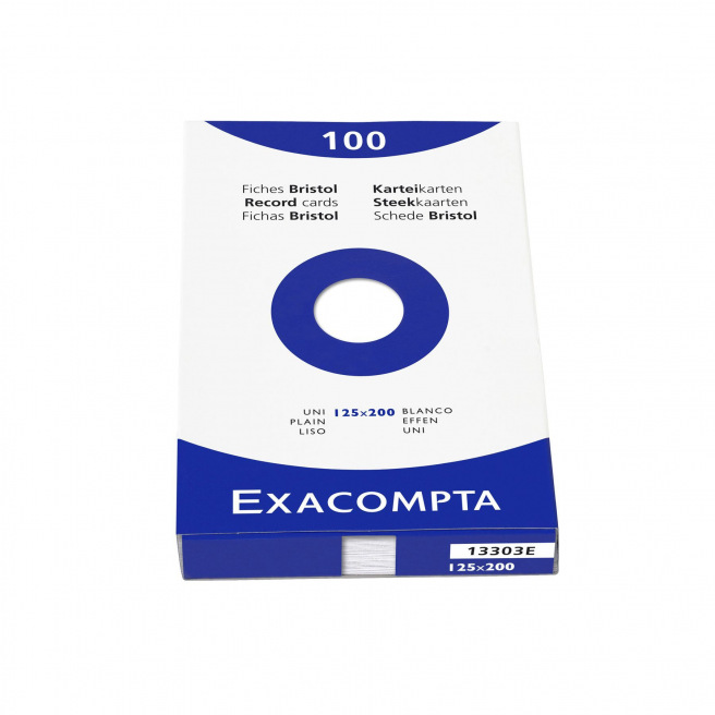 Exacompta Bristol witte fiches - doos van 100 fiches