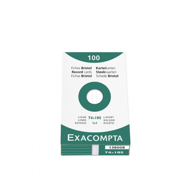 Exacompta Bristol witte fiches - doos van 100 fiches