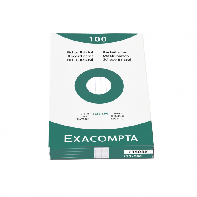 Exacompta Bristol witte fiches - doos van 100 fiches
