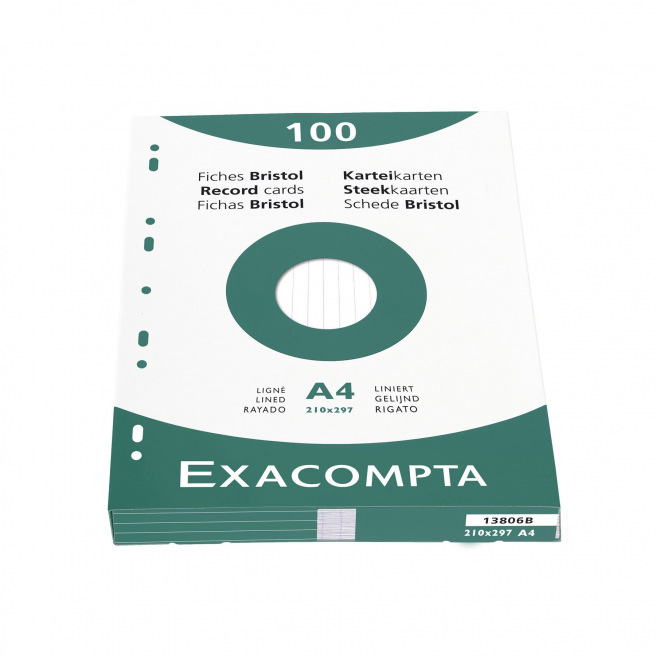 Exacompta Bristol witte fiches - doos van 100 fiches
