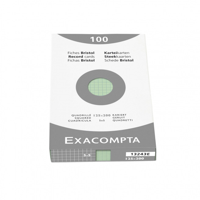 Fiches bristol Exacompta de couleur - étui de 100 fiches