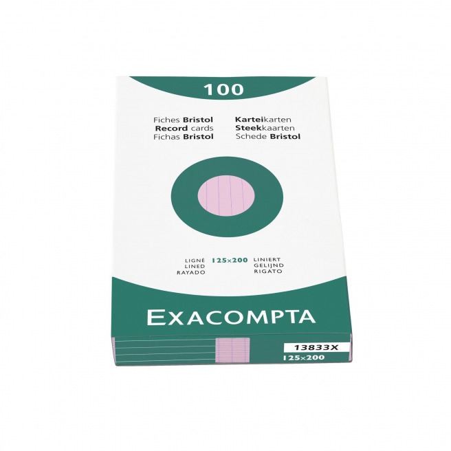 Fiches bristol Exacompta de couleur - étui de 100 fiches