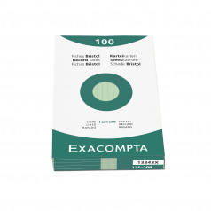 Fiches bristol Exacompta de couleur - étui de 100 fiches