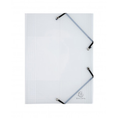 Exacompta CRYSTAL plastic elastomap met 3 kleppen - A4 Exacompta CRYSTAL plastic elastomap met 3 kleppen - A4