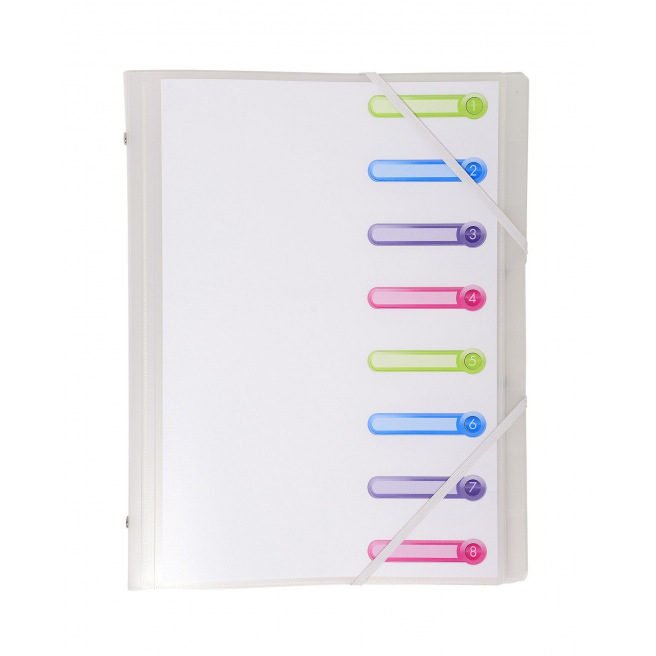 Sorteerder met 3 kleppen en elastieken Exacompta van plastic Sorteerder met 3 kleppen en elastieken Exacompta van plastic