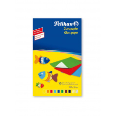 Papier glacé Pelikan - 18,5 x 30 cm - paquet de 10 feuilles Papier glacé Pelikan - 18,5 x 30 cm - paquet de 10 feuilles