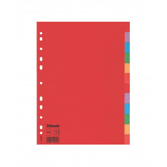 Intercalaires à onglets neutres Esselte - carton de couleur 160 g - A4