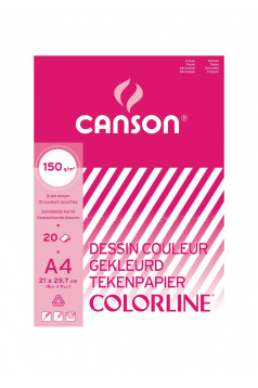 CANSON COLORLINE kleur tekenpapier blok - 150 g