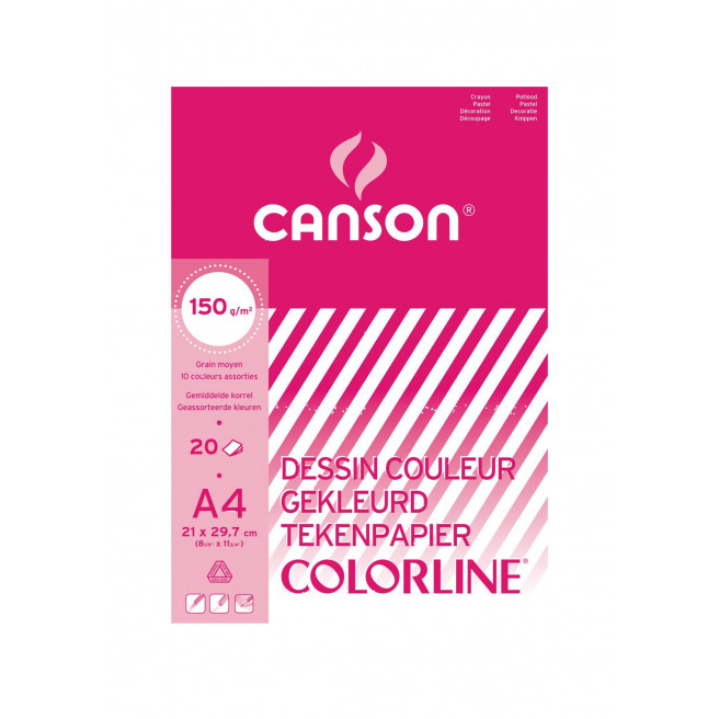 Bloc de papier dessin de couleur CANSON COLORLINE - 150 g