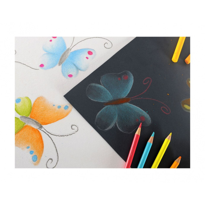 Bloc papier dessin couleur 130 g/m² - 25 coloris assortis