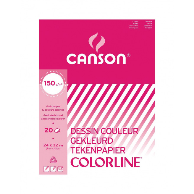Bloc de papier dessin de couleur CANSON COLORLINE - 150 g Bloc de papier dessin de couleur CANSON COLORLINE - 150 g