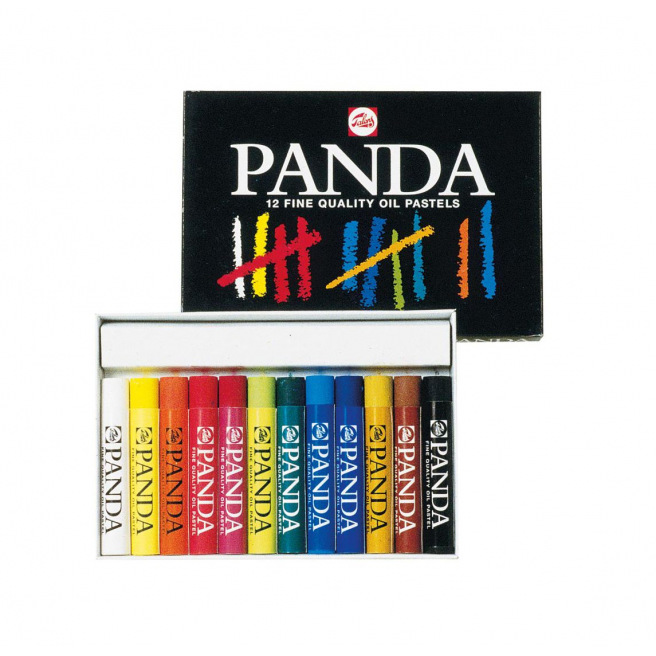 Pastels gras Talens Panda, couleurs assorties, la boîte de 12 pastels