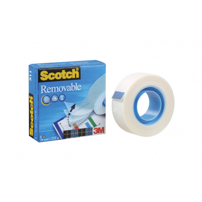 Herpositioneerbare plakband SCOTCH REMOVABLE 811 - 19 mm x 33 m