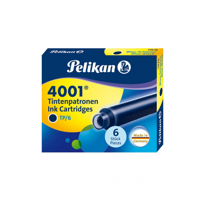 Cartouches d'encre Pelikan 4001 TP/6 - étui de 6 Cartouches d'encre Pelikan 4001 TP/6 - étui de 6