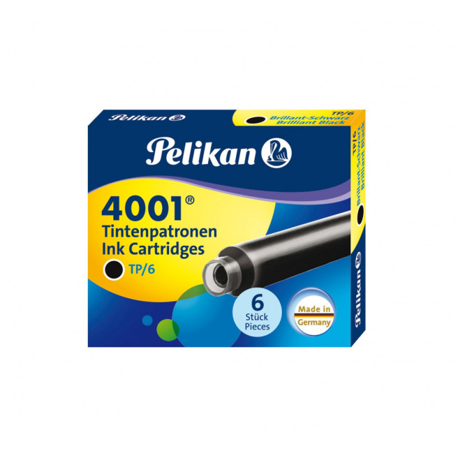 Cartouches d'encre Pelikan 4001 TP/6 - étui de 6 Cartouches d'encre Pelikan 4001 TP/6 - étui de 6