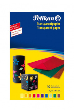 Transparant glas-in-lood papier Pelikan - 18,5 x 30 cm - pakket van 10 vellen