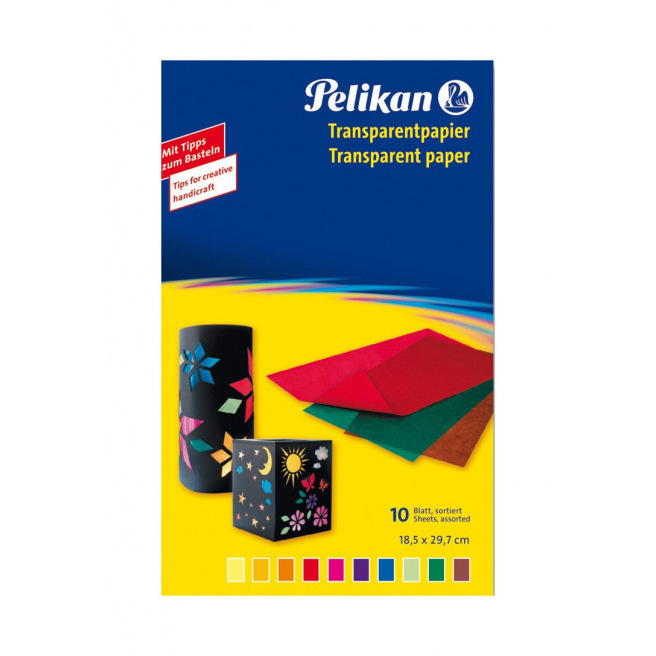 Transparant glas-in-lood papier Pelikan - 18,5 x 30 cm - pakket van 10 vellen