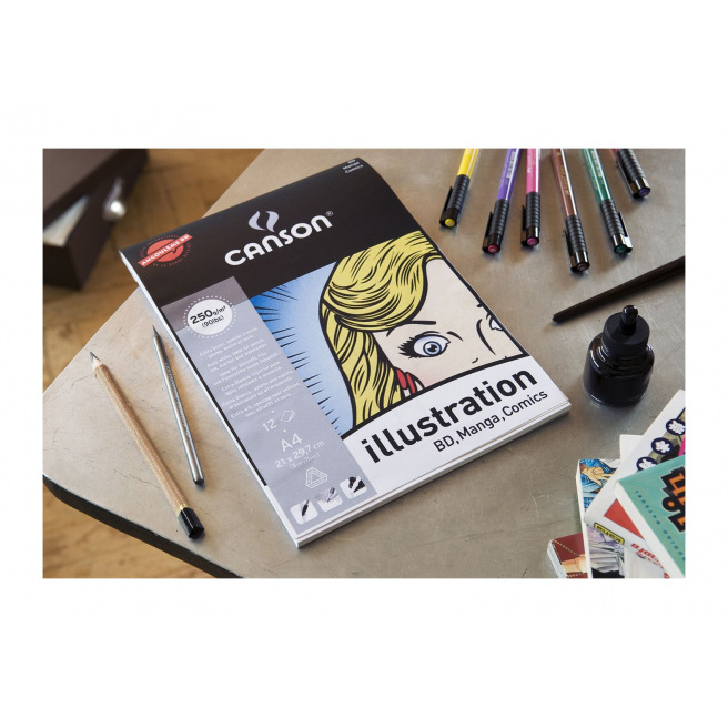 Bloc de papier dessin CANSON ILLUSTRATION 250 g Bloc de papier dessin CANSON ILLUSTRATION 250 g