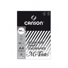 CANSON MI-TEINTES zwart tekenpapier blok - 160 g - A4 CANSON MI-TEINTES zwart tekenpapier blok - 160 g - A4