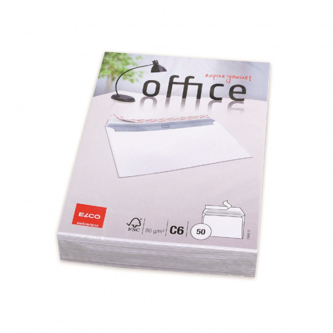 Witte enveloppen Elco OFFICE C6 - pakket van 50
