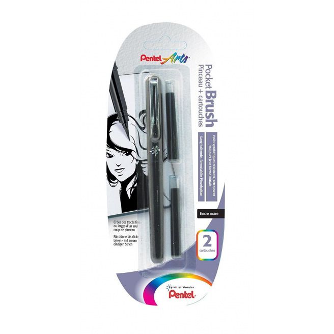 Stylo pinceau Pentel POCKET BRUSH - noir Stylo pinceau Pentel POCKET BRUSH - noir