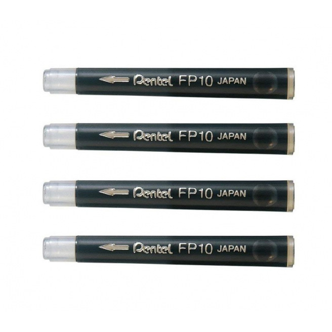 Cartouches d'encre Pentel pour stylo pinceau POCKET BRUSH - étui de 4