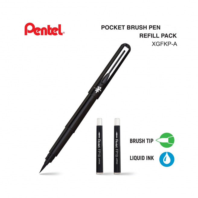 Pentel inktcartridges voor POCKET BRUSH penkwast - doosje van 4 Pentel inktcartridges voor POCKET BRUSH penkwast - doosje van 4