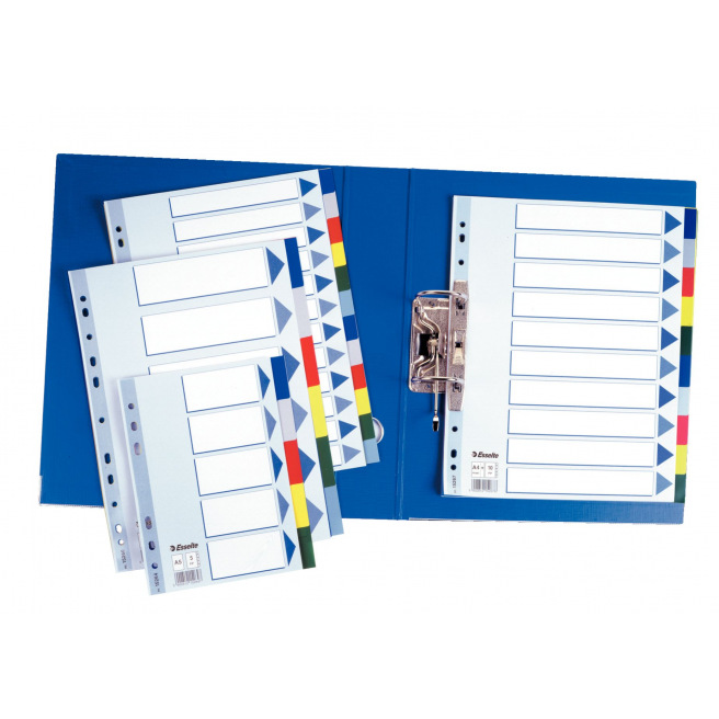 Neutrale tabbladverdelers - gekleurd plastic Neutrale tabbladverdelers - gekleurd plastic