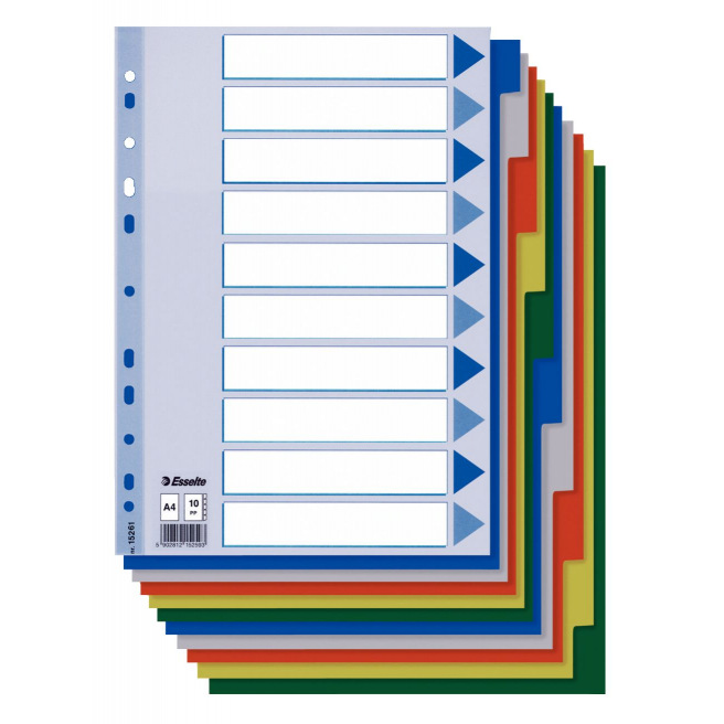 Neutrale tabbladverdelers - gekleurd plastic Neutrale tabbladverdelers - gekleurd plastic