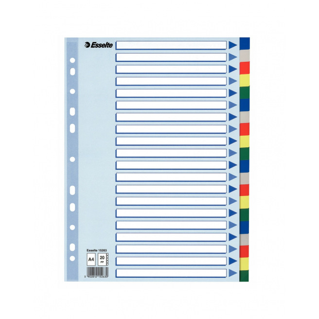 Neutrale tabbladverdelers - gekleurd plastic Neutrale tabbladverdelers - gekleurd plastic